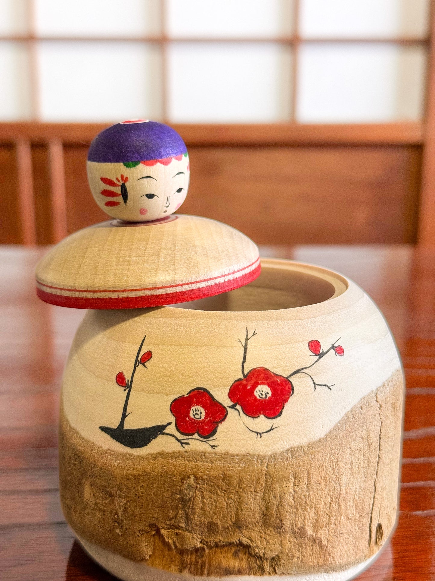 Kokeshi boite fleurs de cerisier