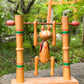 figurine japonaise chat acrobate bois articule