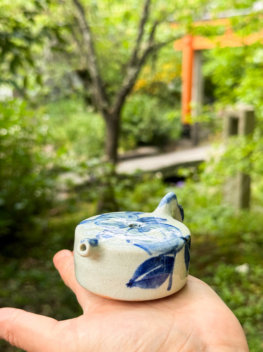Céramique Japonaise | Suiteki - compte-gouttes d'eau au motif fleur