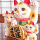 famille maneki neko en ceramique profil