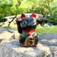 Chat noir Maneki Neko en céramique