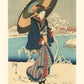 estampe japonaise de Hiroshige, geisha dans la neigetirage Fine Art