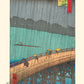 estampe japonaise personnages traversant un pont sous la pluie de Hiroshige, tirage Fine Art