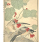 Estampe Japonaise Keinen Imao, grives et vigne serpent, fruit rouge, oiseau, feuilles vertes, numéro 19