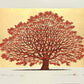 Estampe japonaise contemporaine de Namiki Hajime, Un grand arbre rouge sur fond or, signé et numéroté au crayon à papier.