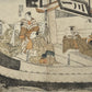 estampe japonaise de Toyokuni 1 Utagawa, des hommes et courtisanes en kimono en promenade en bateau 