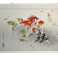 estampe japonaise contemporaine deux poissons rouges japonais et plante élodée